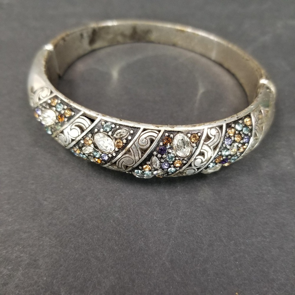Brighton Crystal Voyage‎ Bangle Bracelet Multicolor Swarovski Crystal Hinged